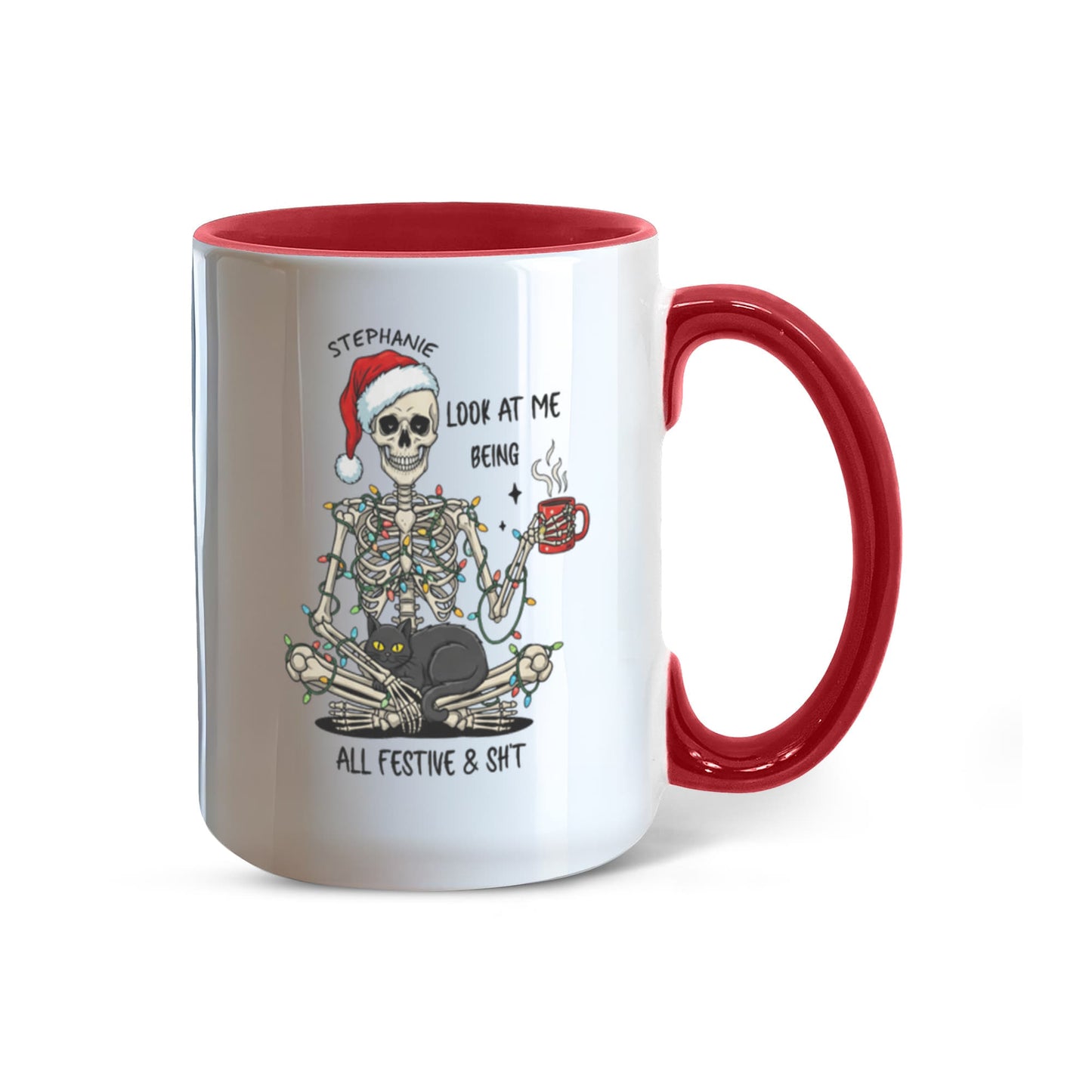 7 Colors Accent Mugs-Personalized Christmas Skeleton (1)